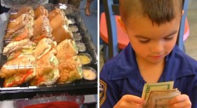5歲男孩自己「存7個月零用錢」請警察吃午餐，警察決定回送他一份「驚喜大禮」
