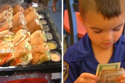 5歲男孩自己「存7個月零用錢」請警察吃午餐，警察決定回送他一份「驚喜大禮」