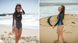 這4名女生在海邊「沒穿衣服衝浪」沒人發現，影片席捲400萬人眼球