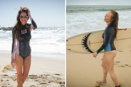 這4名女生在海邊「沒穿衣服衝浪」沒人發現，影片席捲400萬人眼球
