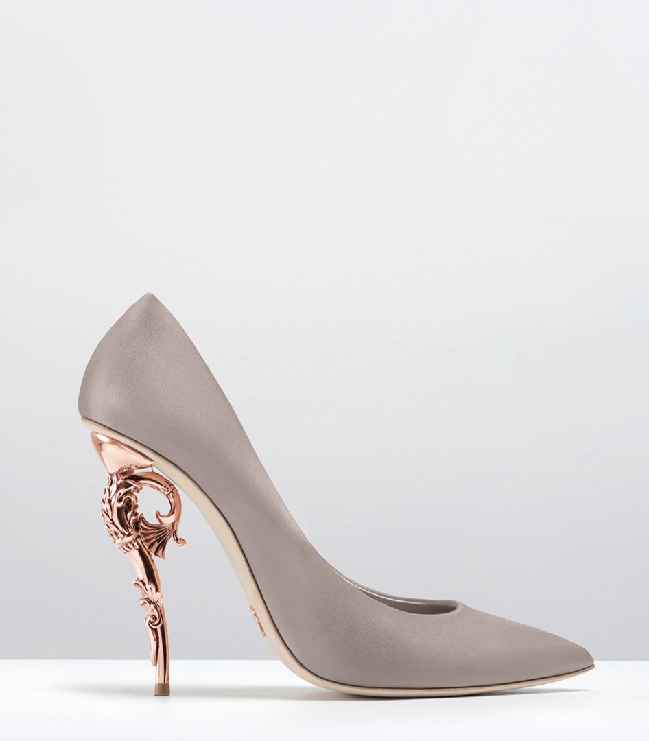+1.6-BAROQUE PUMPS-SMOG NAPPA LEATHER WITH ROSE GOLD HEEL