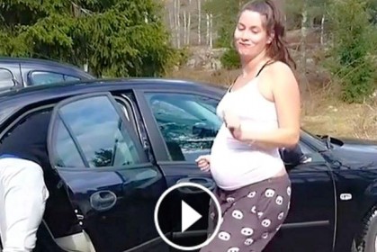 懷孕 41 週正要到醫院生產，「準媽媽上車前性感熱舞」讓千萬網友看到目瞪口呆！