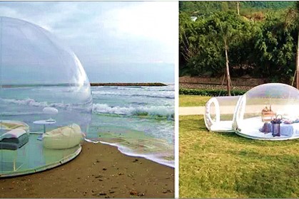 這款《透明泡泡帳篷》，滿足你睡在星空下的心願！