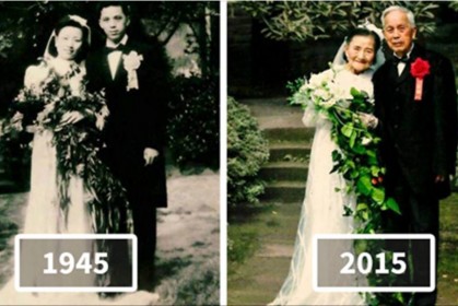 98 歲老夫婦慶祝結婚 70 週年，重回當年結婚地點再拍一組婚紗照！