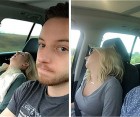 男子拍攝21張「老婆一路狂睡」美姿PO上網，他與妻子的公路旅行系列照