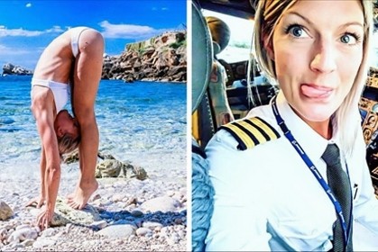 【美女瑞典飛行員環遊世界「瘋自拍」！各種瑜伽有趣鏡頭把網友都辣翻～】