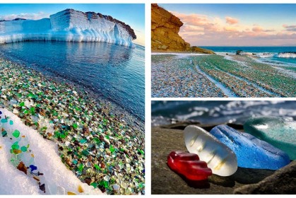 俄羅斯人把空伏特加啤酒瓶扔進大海，海洋回贈五顏六色的「玻璃鵝卵石」