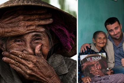 法國攝影師要求老奶奶當他的模特兒，她害羞地掩嘴微笑，奇蹟就此發生