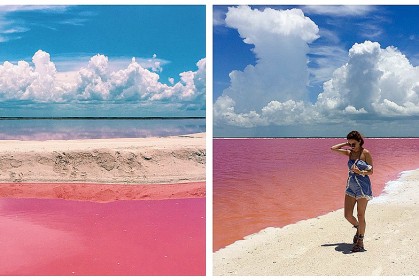 【天然粉嫩的《墨西哥瀉湖》，絕美景致讓你置身夢幻天堂！】