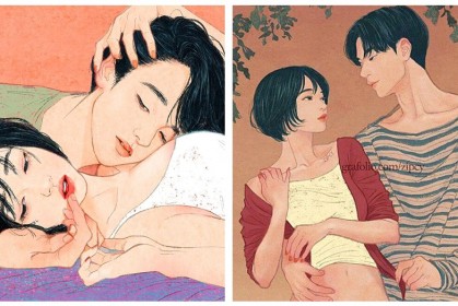 美女插畫師25張「情慾型」插畫，柔媚婉約筆調，描繪熱戀男女動人畫面