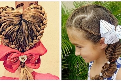 這些老爸們為「慶祝情人節來臨」，竟發揮神創意「把女兒的頭髮編成心型髮」啦！