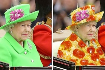 30張英國女王綠色服裝「被全球PS高手趣味修圖」，第1張蝙蝠俠女王霸氣十足