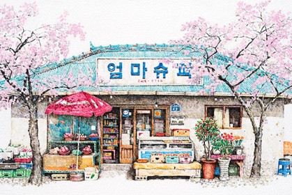 藝術家整整花了 20 年時間，以「精緻畫風描繪出南韓的小商店」！