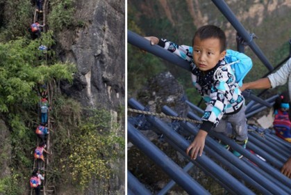 這群小孩住「海拔1400多公尺」山上，每天爬藤梯上學「堅持不遷村」