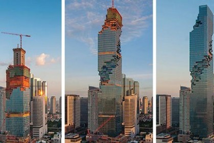 泰國最高地標「整棟樓凹凸不平」居民不解，晚上燈光一開美翻全球