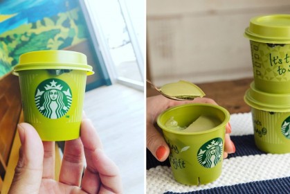 日本星巴克推出「限定版抹茶布丁」，湯匙挖到底「噴出滿滿抹茶醬」讓抹茶控瘋了！